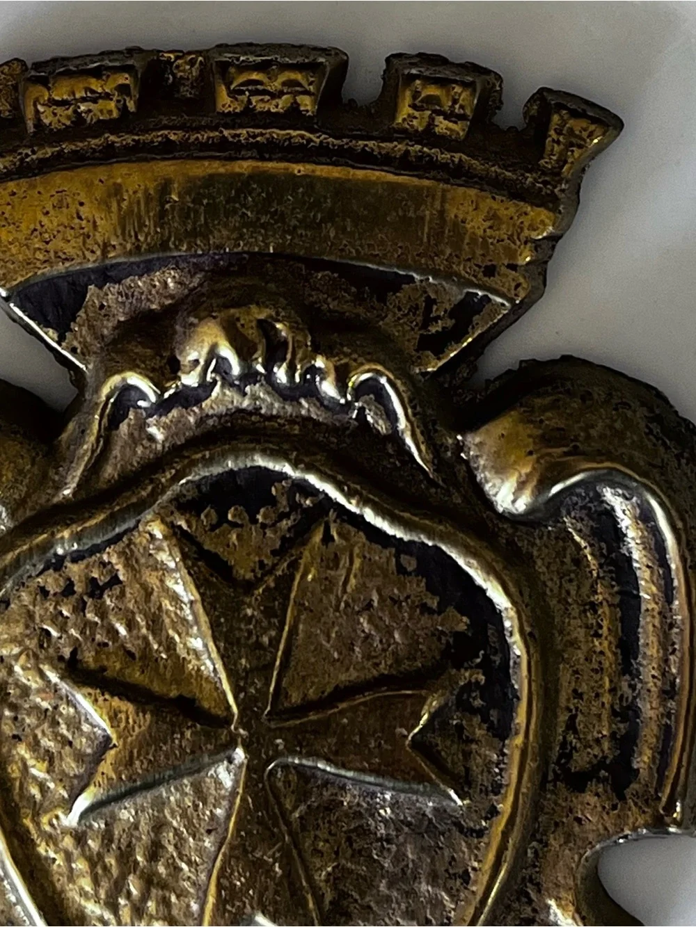 Vintage Brass Letter Opener Floral with Cross Design
